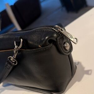 Patricia Nash Black and Tan Leather Messenger Bag